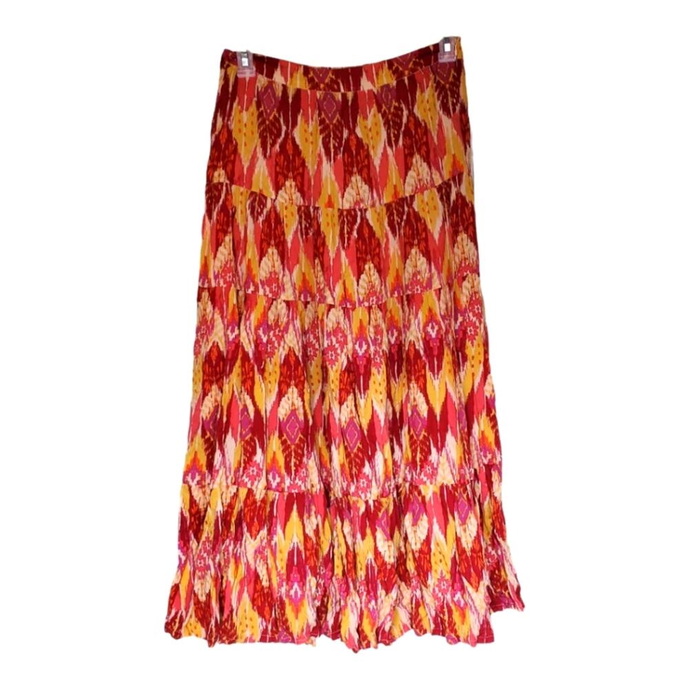 XXI Size M Orange Yellow Maxi Skirt Festival Summer Resortwear Boho Hippy